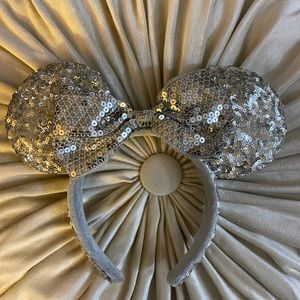Silver Sequin Mickey Minnie Ears